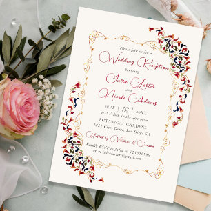 Invitación Recepción de boda de lujo botánico floral de cache