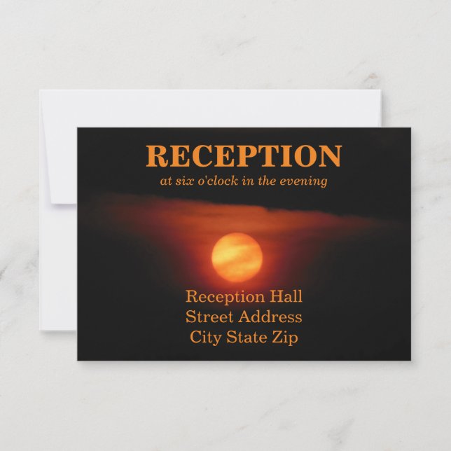 Invitación Recepción de boda de luna de cosecha completa (Anverso)