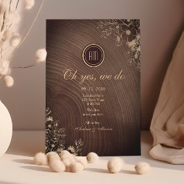 Invitación Recepción de boda de madera rústica de granero