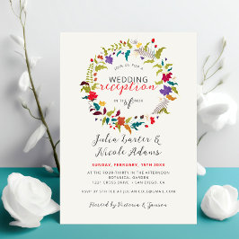 Invitación Recepción de boda de mariscos de flores silvestres