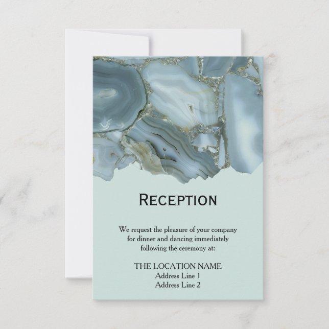 Invitación Recepción de Boda de Mármol con Clase (Anverso)