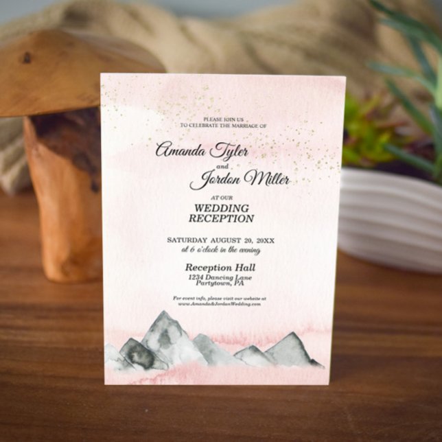 Invitación Recepción de Boda de Montaña Amanecer Rosa (Subido por el creador)