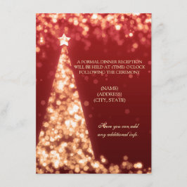 Invitación Recepción de Boda de Navidad de Oro y Rojo solamen