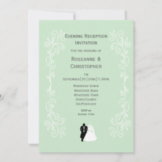 Invitación Recepción de Boda de Novia y Novio con Menta