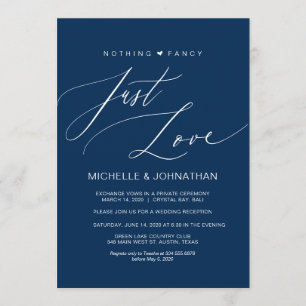 Invitación Recepción de Boda de Op escape Naval con Letra Mod