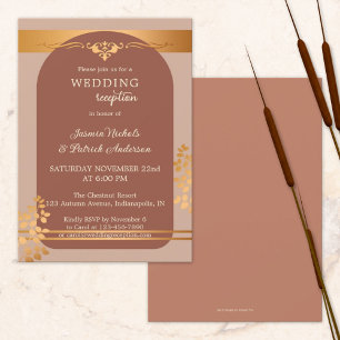 Invitación Recepción de Boda de Otoño con Terra Cotta Cobre