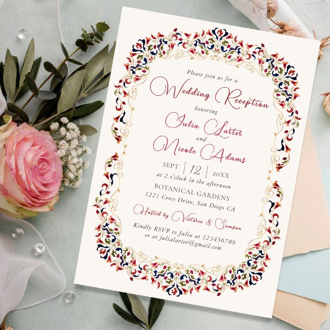 Invitación Recepción de Boda de Paisley Botánica de Lujo (Subido por el creador)