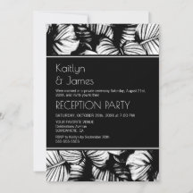 Recepción de Boda de Palma Tropical en Blanco y Ne