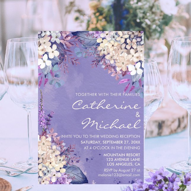 Invitación Recepción de Boda de Primavera Floral de Lavanda R (Subido por el creador)