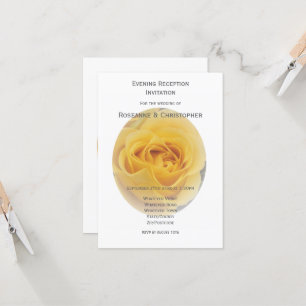 Invitación Recepción de boda de rosa amarillo