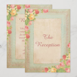 Invitación Recepción de Boda de Rosas Vintage Elegantes