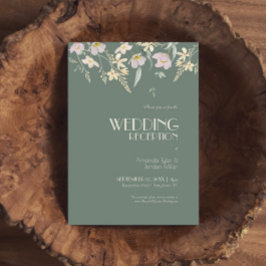 Invitación Recepción de boda de sabio deco con flores silvest