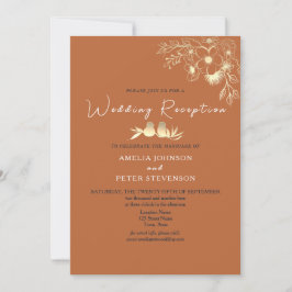 Invitación Recepción de Boda de Terracota Elegante