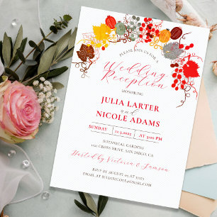 Invitación Recepción de Boda de Uvas de Bayas Dulces Florales