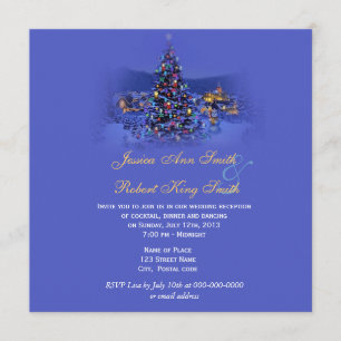 Invitación Recepción de boda de vacaciones de árbol de Navida
