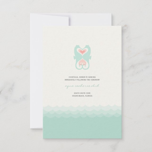 Invitación Recepción de Boda de Verano en la Playa de Caballi (Anverso)