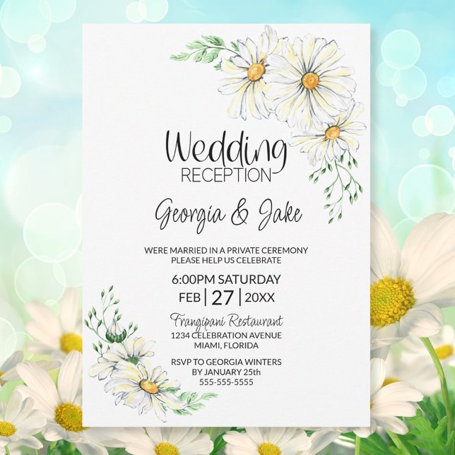 Invitación Recepción de boda de White Daisies (Subido por el creador)