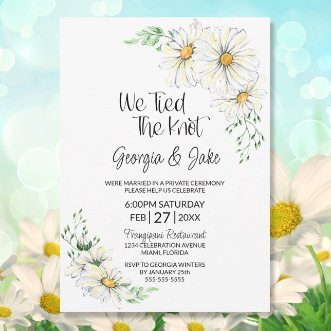 Invitación Recepción de boda de White Daisies (Subido por el creador)
