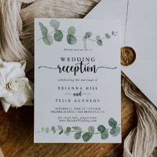 Invitación Recepción de Boda Delight Eucalipto Verde
