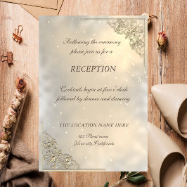 Invitación Recepción de Boda Dorada Elegante Chic