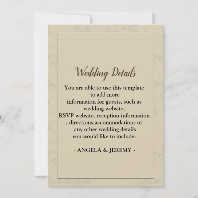 Invitación Recepción de boda dorada elegante moderna (Anverso)