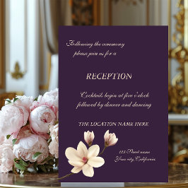 Invitación Recepción de Boda Elegante Chic de Magnolia