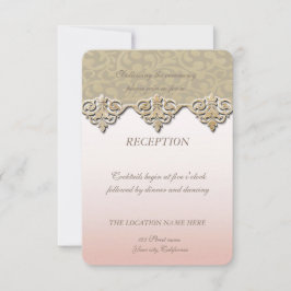 Invitación Recepción de boda elegante damasco Chic