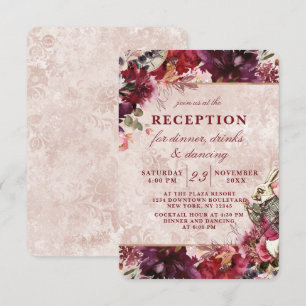 Invitación Recepción de Boda Elegante de Alicia en el País de