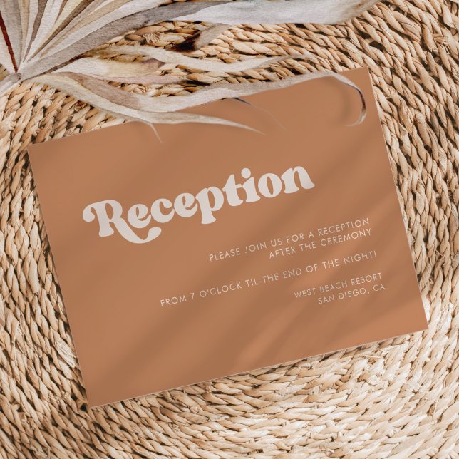 Invitación Recepción de boda elegante de azúcar moreno retro (Subido por el creador)