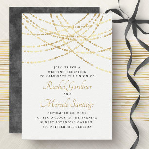Invitación Recepción de Boda Elegante Dorada