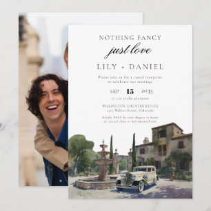 Invitación Recepción de Boda en Antigua Mansión con Fuga