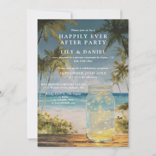 Invitación Recepción de Boda en Frasco de Mason en Elopement