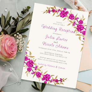 Invitación Recepción de Boda en Jardín de Flor de Trompeta Pú