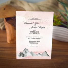 Invitación Recepción de Boda en la Montaña con Amanecer Rosa