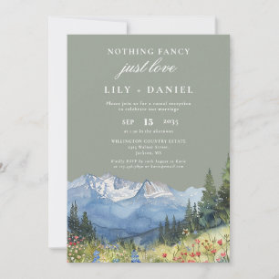 Invitación Recepción de Boda en la Montaña con Fuga Sage Verd