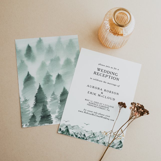 Invitación Recepción de Boda en la Montaña Verde y Dorada (Subido por el creador)