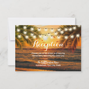 Invitación Recepción de Boda en la Playa al Atardecer de Vera
