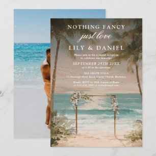 Invitación Recepción de Boda en la Playa del Océano sin Invit