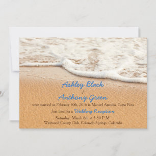 Invitación Recepción de boda en la playa del océano solamente