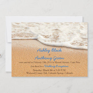 Invitación Recepción de boda en la playa del océano solamente