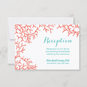 Invitación Recepción de boda en la playa en el arrecife de co