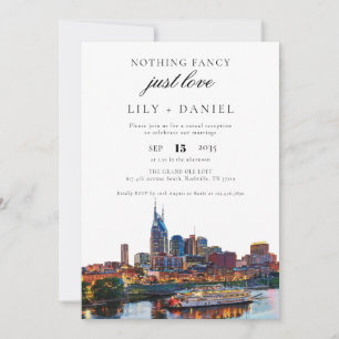 Invitación Recepción de Boda en Nashville con Huida Romántica