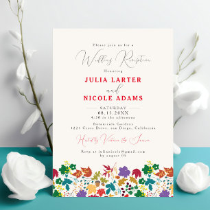 Invitación Recepción de boda en prado púrpura mostaza de prim