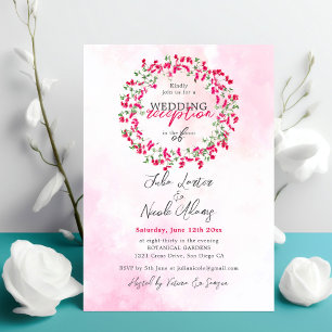 Invitación Recepción de boda en selva tropical de buganvilla