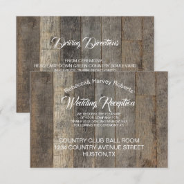 Invitación recepción de boda en un granero con estampado de m