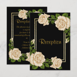 Invitación Recepción de Boda Esquina Chic Elegante Rosas Marf