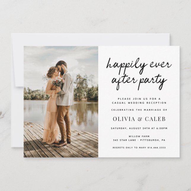 Invitación Recepción de Boda Felices para Siempre (Anverso)