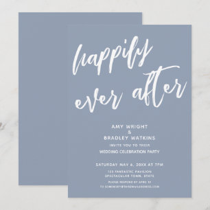 Invitación Recepción de Boda Felices para Siempre Dusty Blue