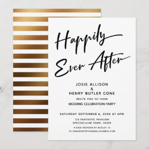 Invitación Recepción de Boda Felices para Siempre + Franja Do