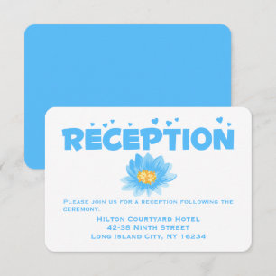 Invitación Recepción de boda Flor de Turquesa Azul Acuarela